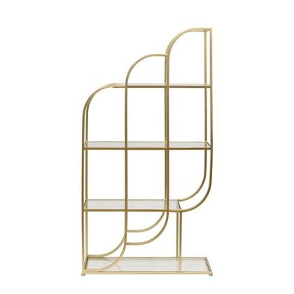Metal shelf, golden, 76x28x142cm