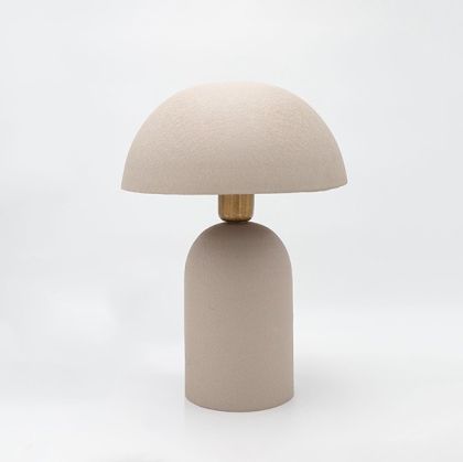 Metal table lamp light gray 26x26x37cm