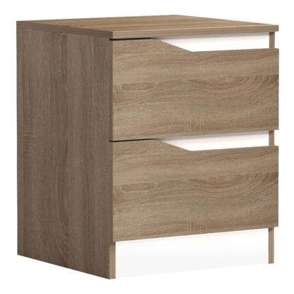 BEDSIDE TABLE VERENA SONOMA-WHITE 40X40X50CM