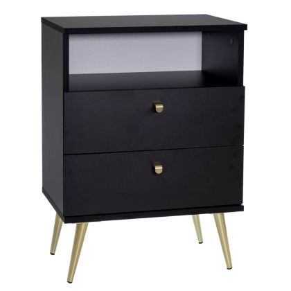 BLACK NIGHTCARE TABLE 50X34X69 CM