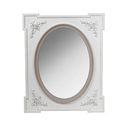 Mirror wood stone gray - taupe 65x80cm