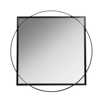 Mirror metallic black 70x4x70cm