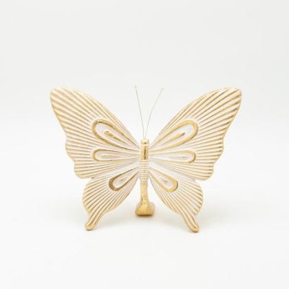 Polyresin butterfly, gold 24.5x9x16.5cm