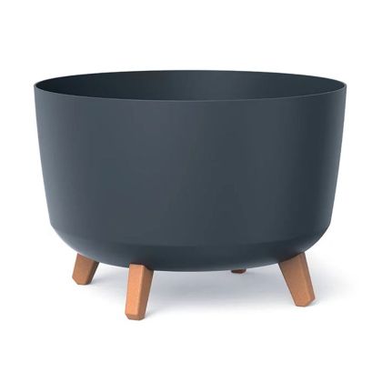 PLASTIC FLOWER POT GRACE ANTHRACITE COLOR 34X34X24CM
