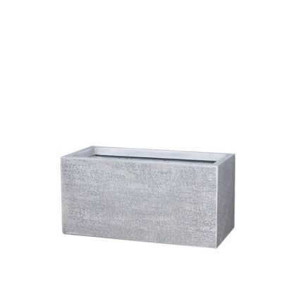 White cement flower pot, tall rectangular - 60x28x30 cm
