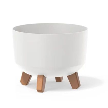FLOWER POT GRACIA, WHITE COLOR, PLASTIC, 24X24X19 CM