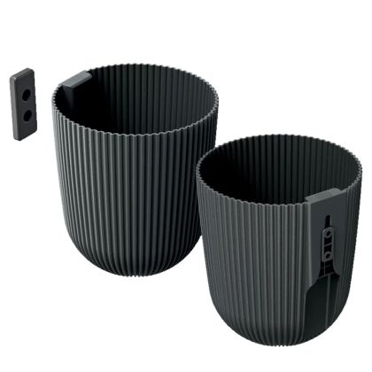 CARBON PLASTIC FLOWER POT MILLY WALL 15X18 CM