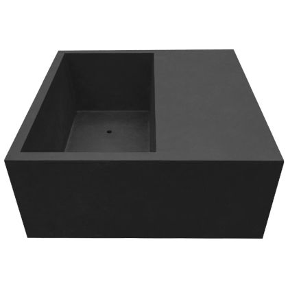 Light cement flower pot, black rectangle - 92x92x45cm 1/box