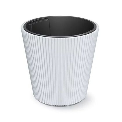 PLASTIC FLOWER POT MILLY, WHITE, 35X35 CM