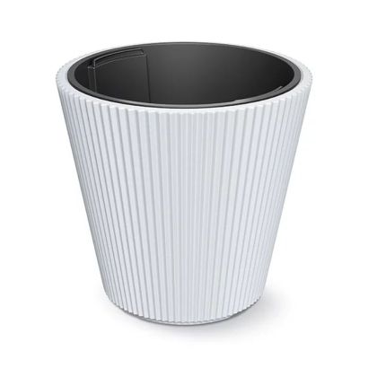 PLASTIC FLOWER POT MILLY, WHITE, 39X37 CM
