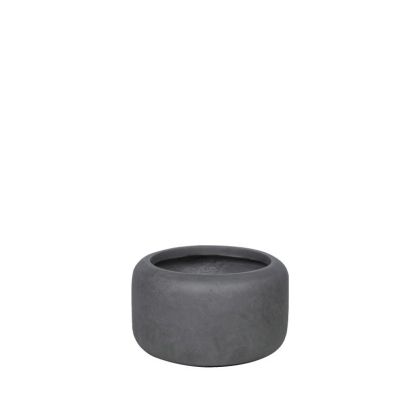 Fiberglass pot, gray, for charcoal, short, small - Φ34x20cm