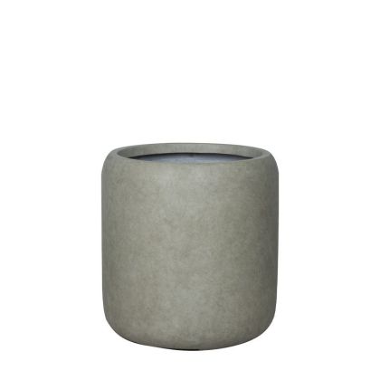 Fiberglass flower pot, gray, massage, medium - Φ42x43cm