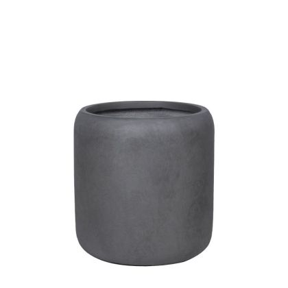Fiberglass pot, gray, with charcoal finish, medium - Φ42x43cm