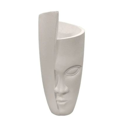 Fiberclay white sand pot, semi-covered, round, large - Φ41x112cm 1/box