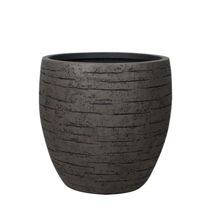 Fiberclay pot, brown, cracked, giant, deep bowl - Φ54x54cm