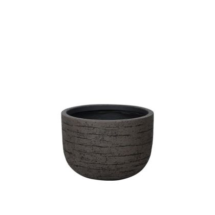Fiberclay pot, brown, with cracks, short, large - Φ43x30cm