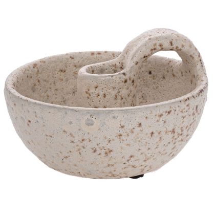 GREY CERAMIC CANDLEHOLDER 14X14X10 CM