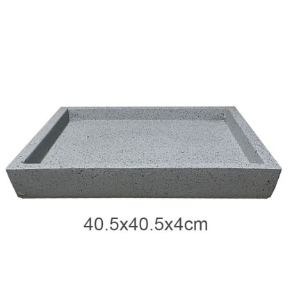 Gray granite square flower pot plate - 40.5x40.5x4cm 5 pcs/box