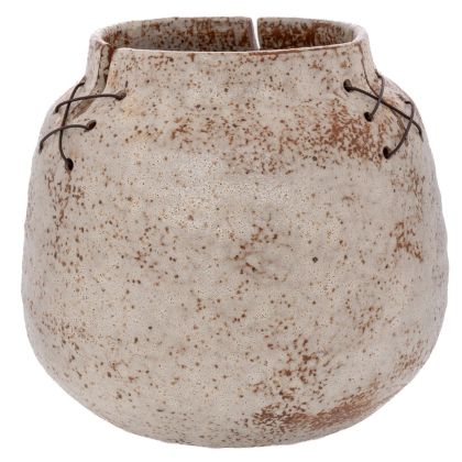 GREY CERAMIC FLOWER POT WITH WIRE TIES 24X24X20 CM