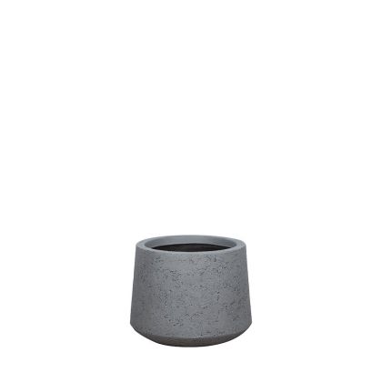 Gray cement pot conical, short, small - Φ30x24cm