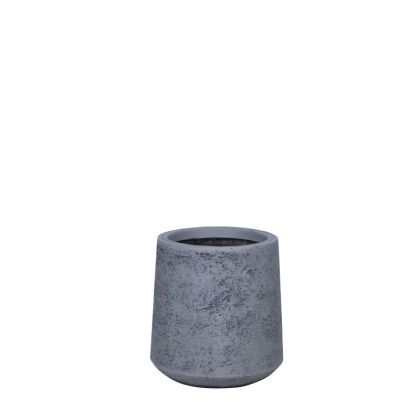 Gray cement pot, conical, tall, small - Φ28x30cm