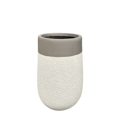 Medium-light cement bat with flowers, beige, high - Φ36x56cm