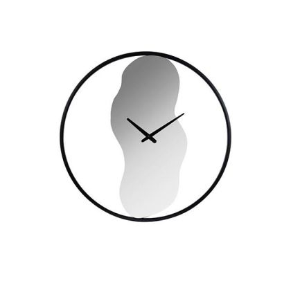 Wall clock metal-glass black 60x4.5x60cm