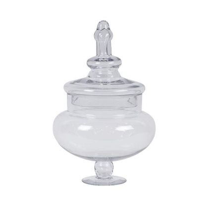 Glass jar for sweets, transparent 23x23x35.6 cm