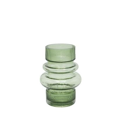 Glass vase green 16.5x16.5x22cm