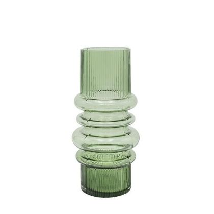 Glass vase green 16x16x33cm