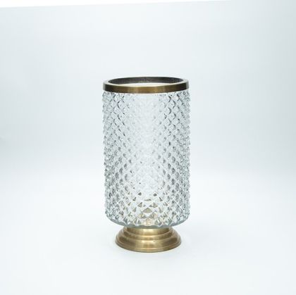 Glass vase gold 26.5x13.5cm