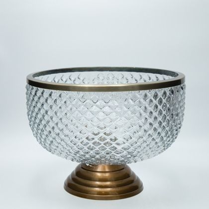 Glass bowl gold 22x28cm