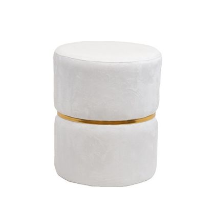 Velvet Ivory Mdf Stool 31x31x37cm