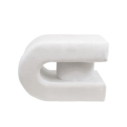 Velvet Ivory Mdf Stool 60.5x40x40cm