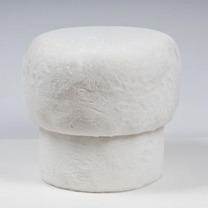Stool Velvet White 46x46x43cm