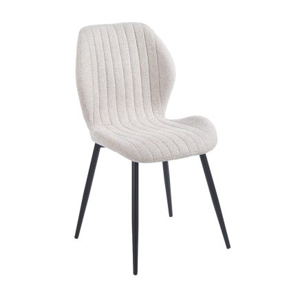 Tango dining chair, black painted metal, beige fabric