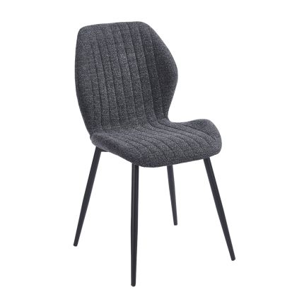 Tango dining chair, black painted metal, black fabric