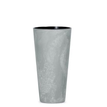 THIN FLOWER POT WITH CONCRETE EFFECT, PLASTIC, 29X25X48 CM