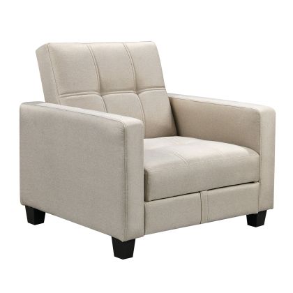 Armchair - Kelso bed with storage, cappuccino fabric