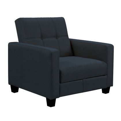 Armchair - Kelso bed with storage, black fabric