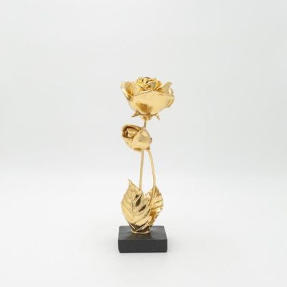 Polyresin flowers gold - black 8.5x8.5x26cm