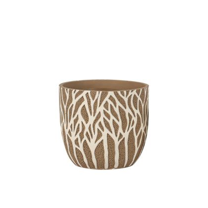 Cement box brown-white round tree branches Φ17x16cm - 1/8kib
