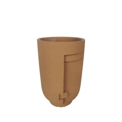 Cement pot with terracotta face - Φ14.5x23cm 6/6 box
