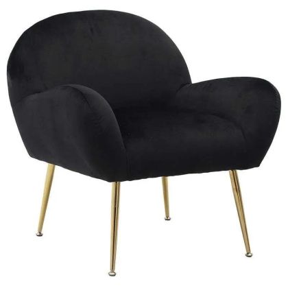 Armchair with black velvet upholstery