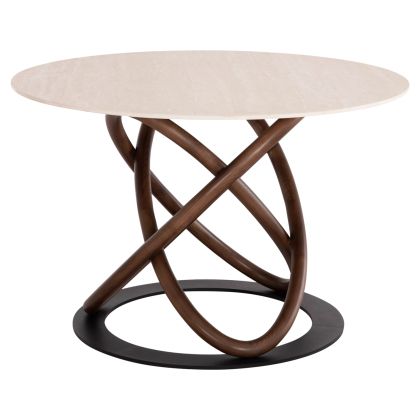 Round dining table Orbiter Sm18100 ceramic legs made of ash, walnut D120x78hcm