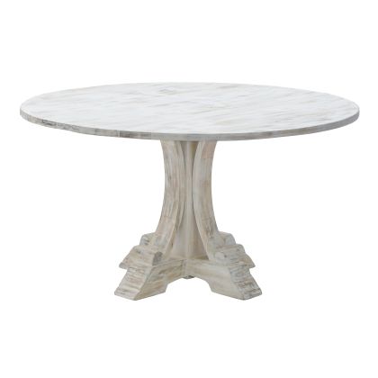Round dining table Vintage antique bleached mango wood solid D140χ77