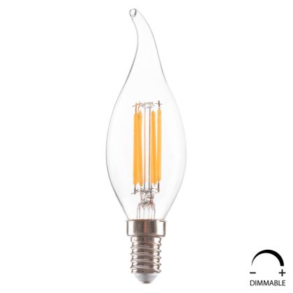 Led Lamp Hm4047,01 with Filament 6w E14 3000k Transparent Dimmable