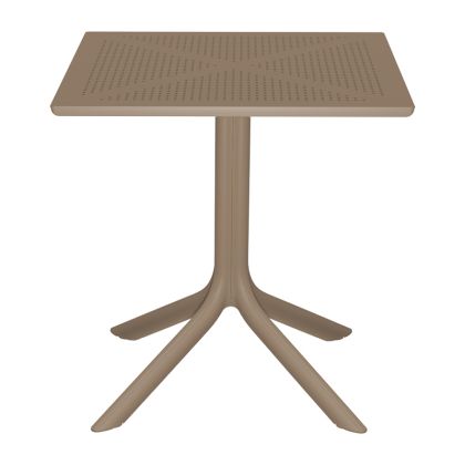 Groovy table made of polypropylene, perforated, cappuccino 60x60x76 cm