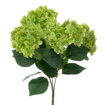 Bouquet of decorative hydrangea Real Touch gray-green X5