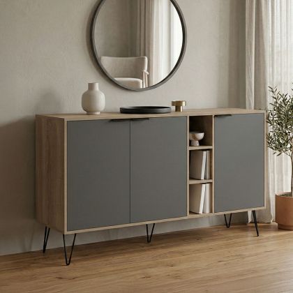Sideboard Balain sonoma-anthracite 142x35.5x83cm